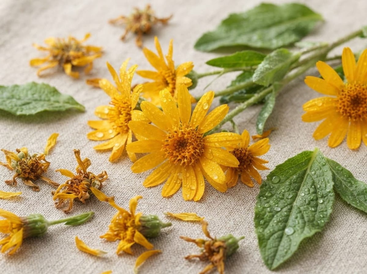 Flor de árnica montana, ingrediente de uso tópico tradicional